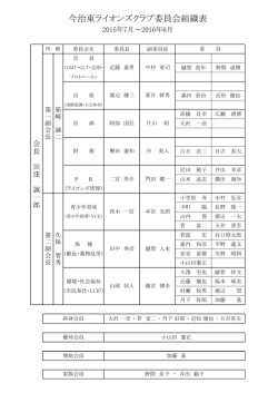 委員会組織表・役員名簿 - 今治東ライオンズクラブ