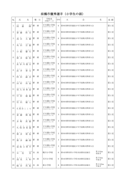 小学生優秀選手一覧