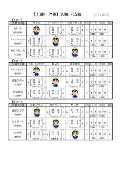 【予選リーグ戦】 10組～12組