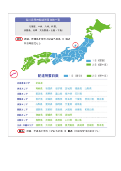 佐川急便の配達所要日数一覧