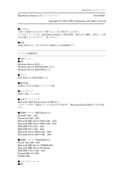 リリースノートはこちら(ver.1) - DataNature