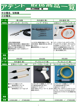 中分類名： 小分類名： 切削器