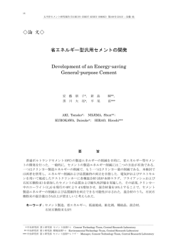 省エネルギー型汎用セメントの開発 Development of an