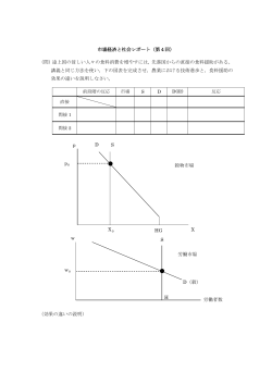 市場経済と社会レポート（第4回） （問）途上国の貧しい人々の食料消費を