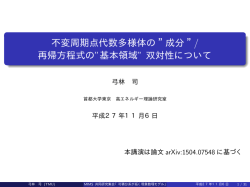 講演資料 - 首都大学東京 高エネルギー理論研究室