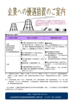 上富良野町の企業立地優遇措置