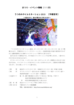 まつり・イベント情報（11月） うつのみやイルミネーション 2015 〔宇都宮市〕