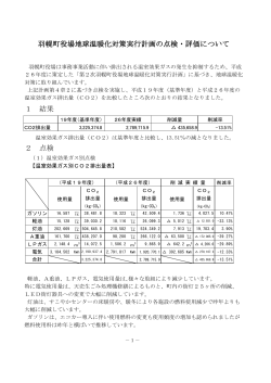 羽幌町役場地球温暖化対策実行計画の点検・評価について 1 結果 2 点検
