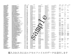 購入された方にはエクセルファイルのデータを送付します