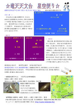 Page 1 2015 年(平成 27 年) 秋号 10 月～11 月上旬 夜空のご案内 図