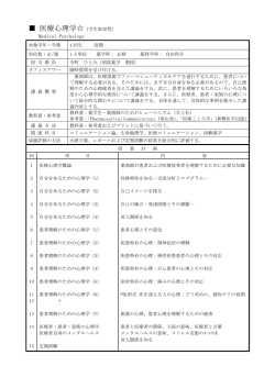医療心理学  （学生参加型）