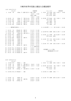川崎市秋季市民陸上競技大会競技順序 1