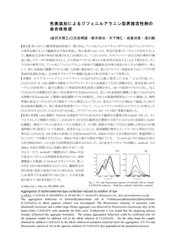 色素添加によるジフェニルアラニン型界面活性剤の 会合体形成
