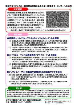 機能性ナノファイバー電極材の創製とエネルギー変換素子・センサーへの