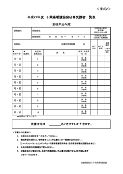 ＜様式2＞ 平成27年度 千葉県看護協会研修受講者一覧表