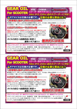 GEAR OIL For SCOOTER スクーター用ギアオイル