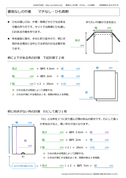 裏地なしの巾着 マチなし・ひも両側