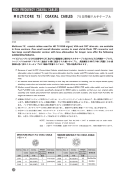 HIGH FREQUENCY COAXIAL CABLES