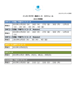 IMPコース初級／中級マットコース 開催日 2015年