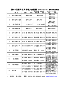 第53回藤岡市民卓球大会記録 2007・10・21 藤岡市民体育館 - So-net