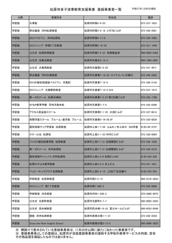 松原市多子世帯教育支援事業 登録事業者一覧