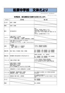 松原中学校 文体だより