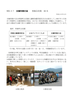 NO.37 太極利根の会 登録会員数 33 名