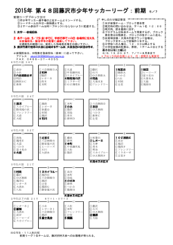 2015年 第48回藤沢市少年サッカーリーグ：前期 5／7