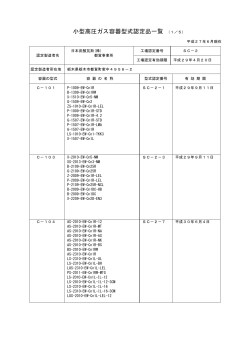 小型高圧ガス容器型式認定品一覧 （1／5）