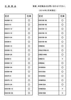 型式 在庫 型式 在庫 × × × ×