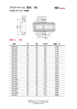 ワイパーシール 型式：DI2 (DKI タイプ互換品