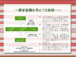 ～農家就職を考えてる皆様へ～