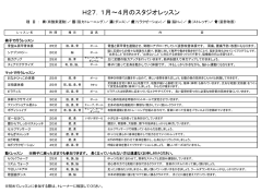 H27．1月～4月のスタジオレッスン