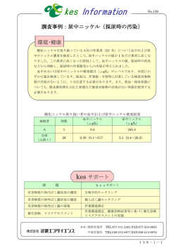 調査事例：尿中ニッケル〔採尿時の汚染〕 kes サポート 環境・健康