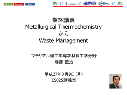 Metallurgical ThermochemistryからWaste Management