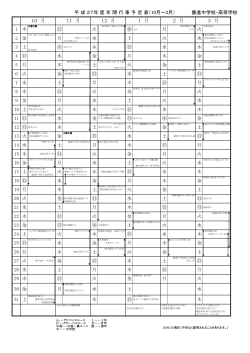 平 成 27年 度 年 間 行 事 予 定 表（10月～3月） 慶進中学校・高等学校