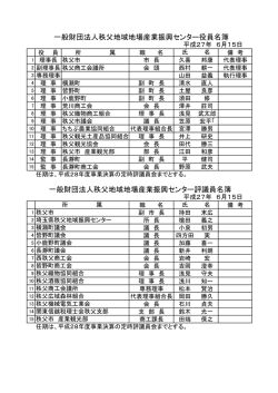 一般財団法人秩父地域地場産業振興センター役員名簿 一般財団法人