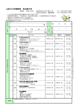 山形ガス料理教室 担当者行き