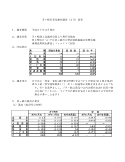 茅ヶ崎市景気動向調査（3月）結果 1．調査期間 平成27年3月現在 2