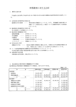 財務諸表に対する注記