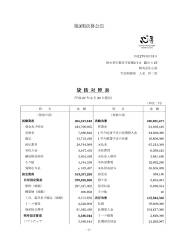 第9期決算公告 貸 借 対 照 表