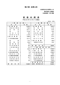 貸 借 対 照 表 - 株式会社 ミツトヨ