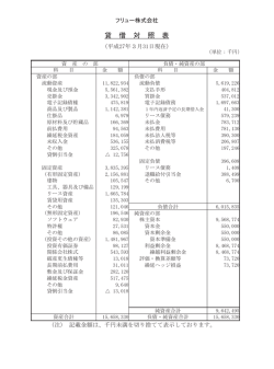 貸 借 対 照 表 - FURYU フリュー株式会社