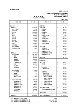 貸 借 対 照 表 - 東レ・ファインケミカル
