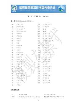I D F 略 号 （仮 訳） 国 名（ ISO Standard 3166 より） AM アルメニア IS