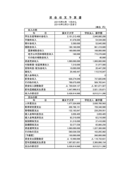 資 金 収 支 予 算 書