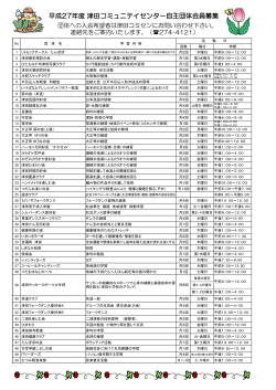 H27津田コミセン自主団体一覧表 [PDFファイル／271KB]