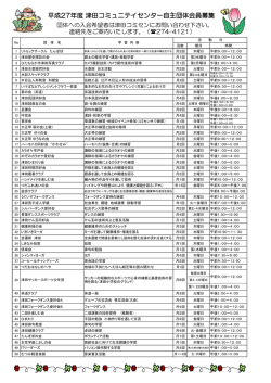 H27津田コミセン自主団体一覧表 [PDFファイル／271KB]