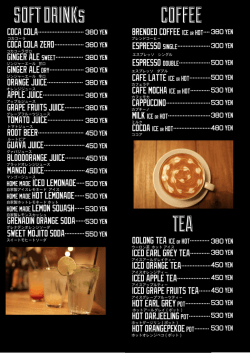 DRINK MENU - burger kitchen CHATTY CHATTY