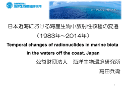 日本近海における海産生物中放射性核種の変遷 （1983年～2014年